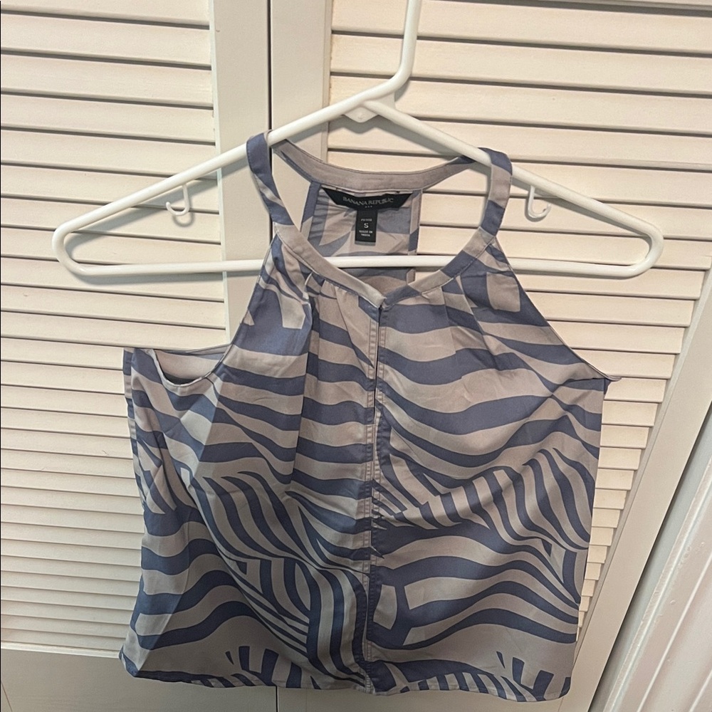 Banana Republic Blue and Gray Zebra Print Camisole